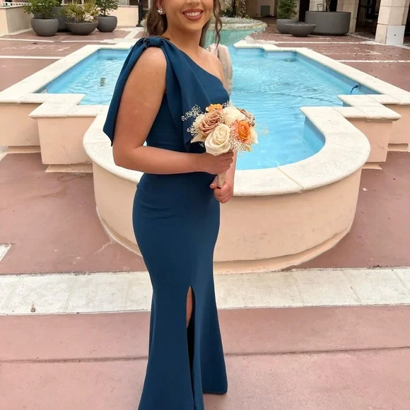 Dress the Population Dresses Beautiful Teal Peacock Blue Dress